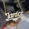 Personalized Frosted Name Plate Necklace Bling Design - Unisex