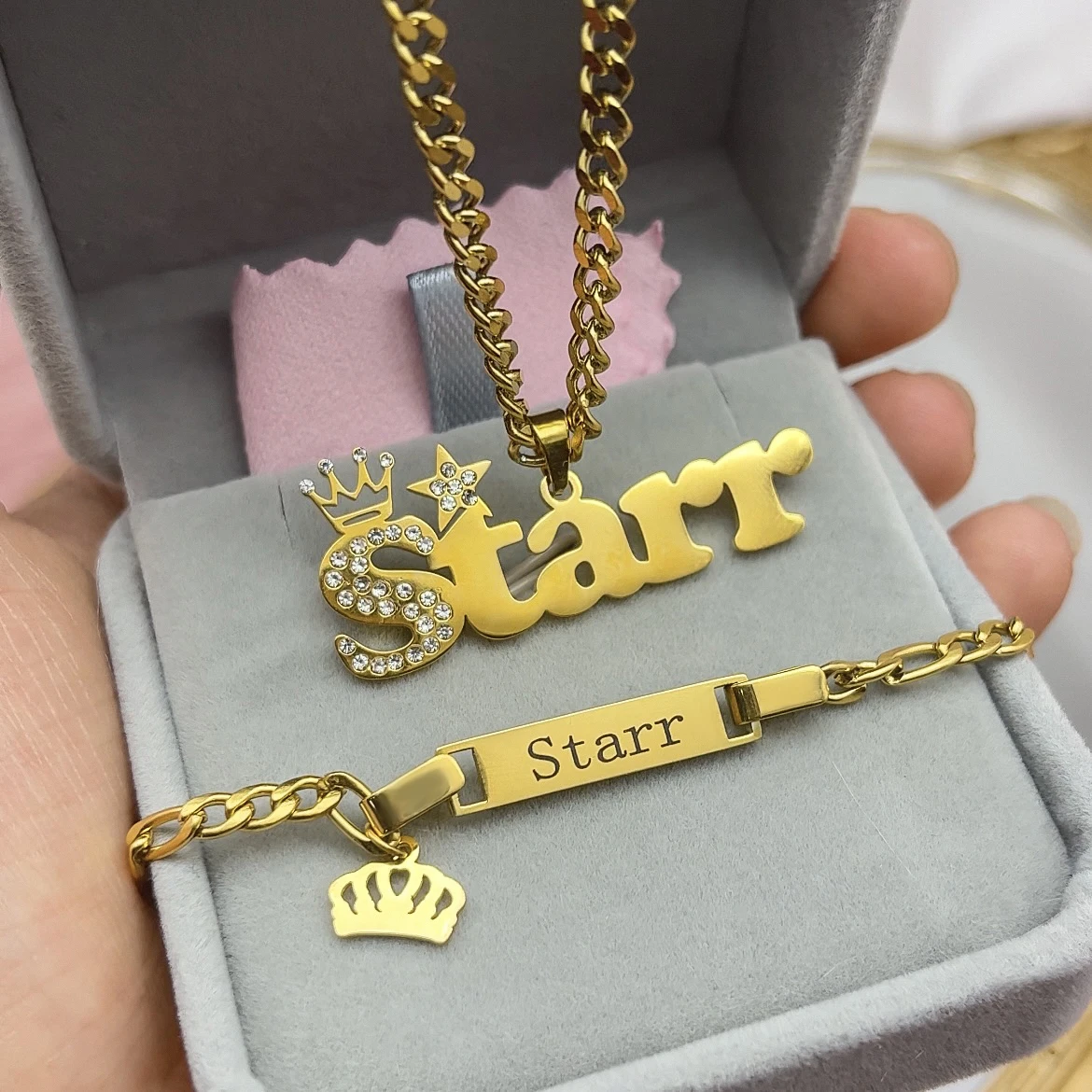 Personalized Set- Necklace & Bracelet for ADULT & KIDS - Image 7