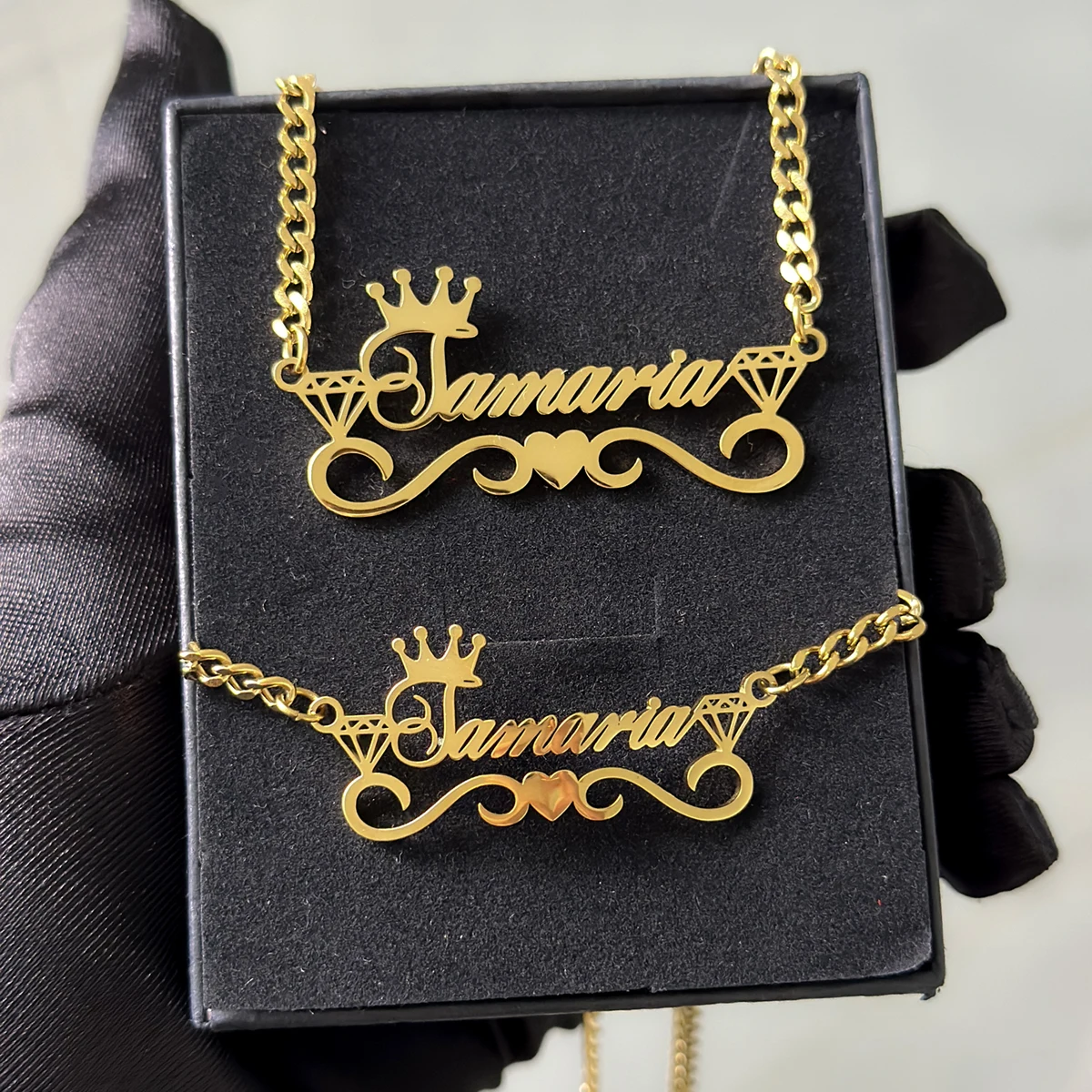 Personalized Set- Necklace & Bracelet for ADULT & KIDS - Image 3