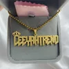 Personalized Frosted Engraved Necklace Detachable Pendant