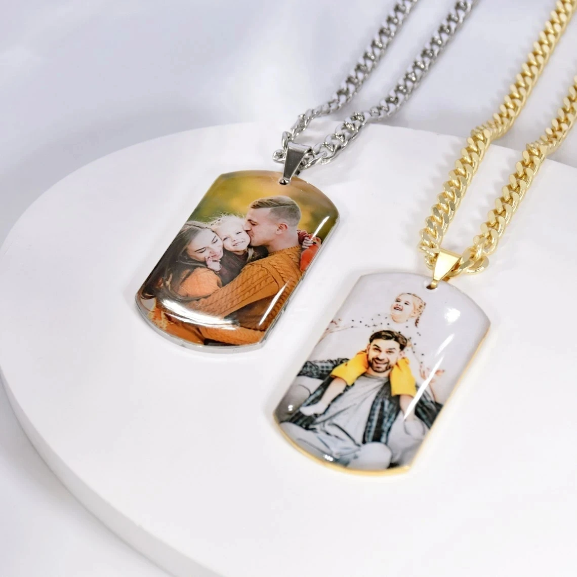 Personalized Stainless Steel Pendant with Photo Necklace - Image 3