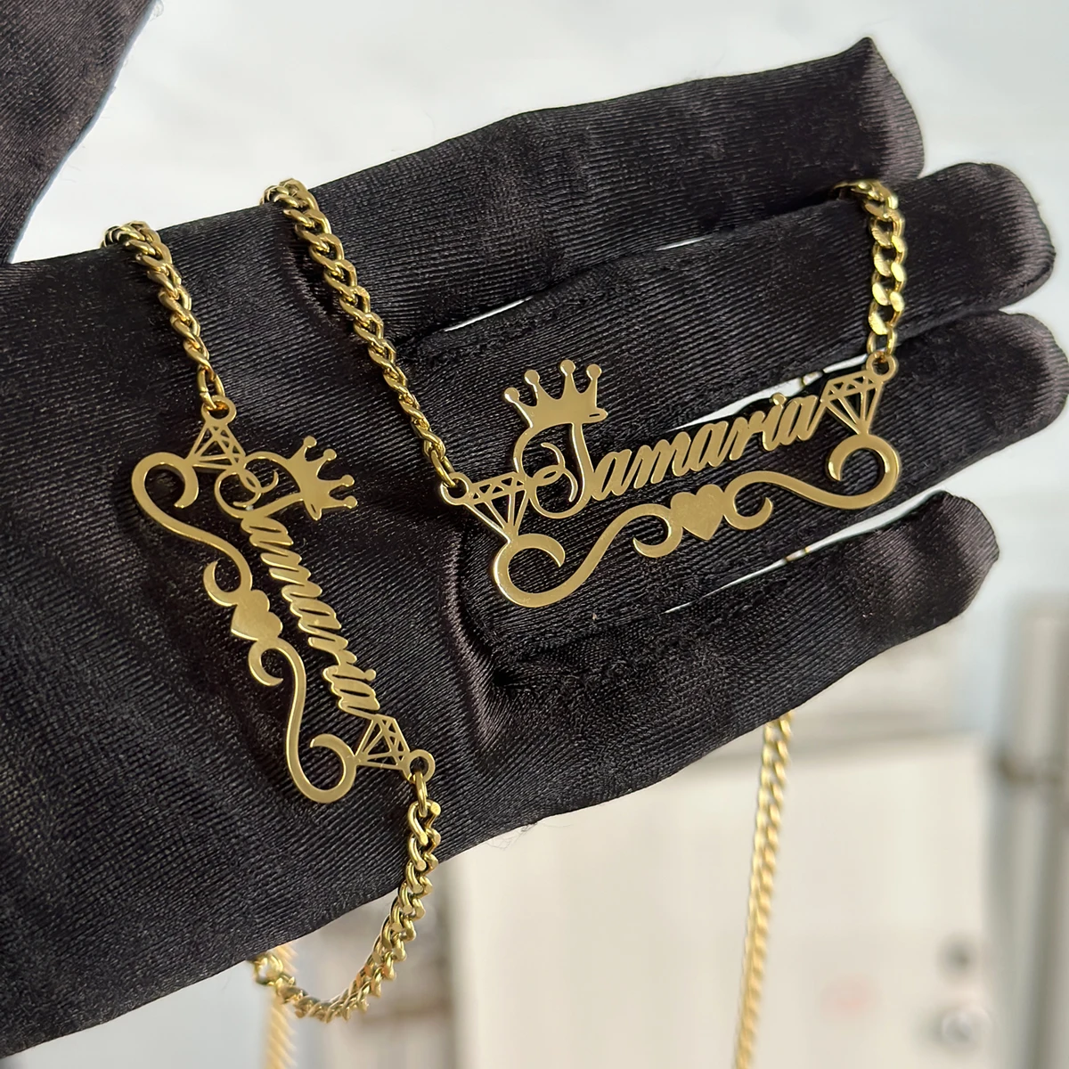 Personalized Set- Necklace & Bracelet for ADULT & KIDS - Image 5