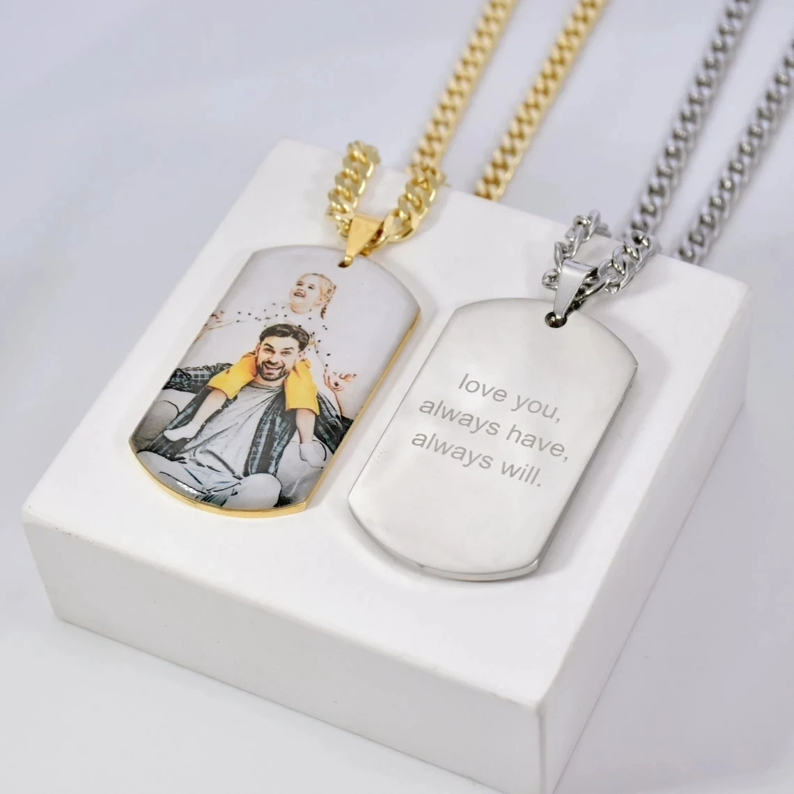Personalized Stainless Steel Pendant with Photo Necklace - Image 2