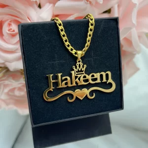 Personalized Removable Pendant with Heart Shaped Ribbons