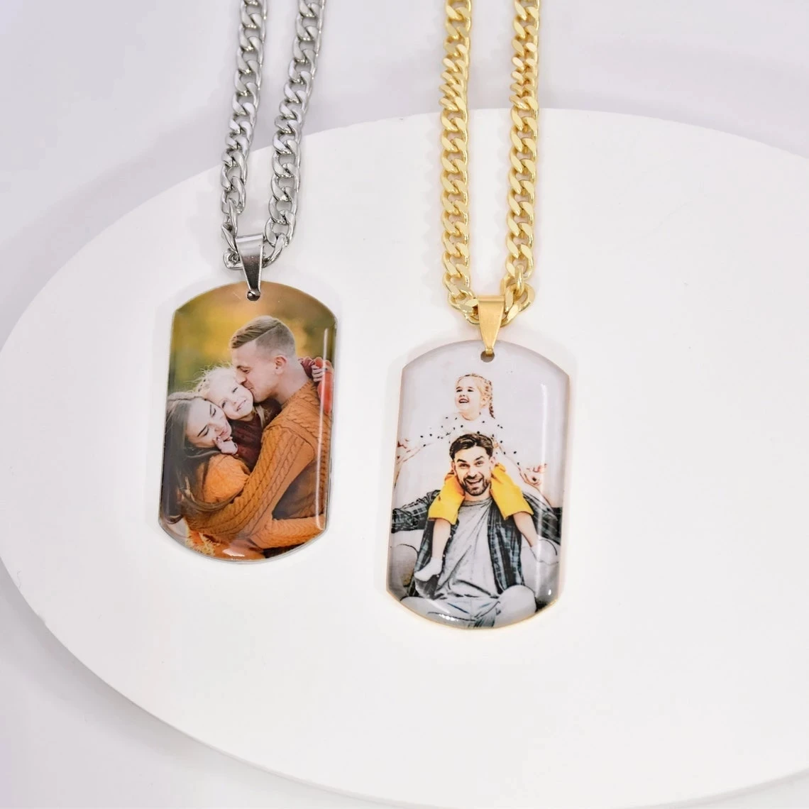 Personalized Stainless Steel Pendant with Photo Necklace - Image 5