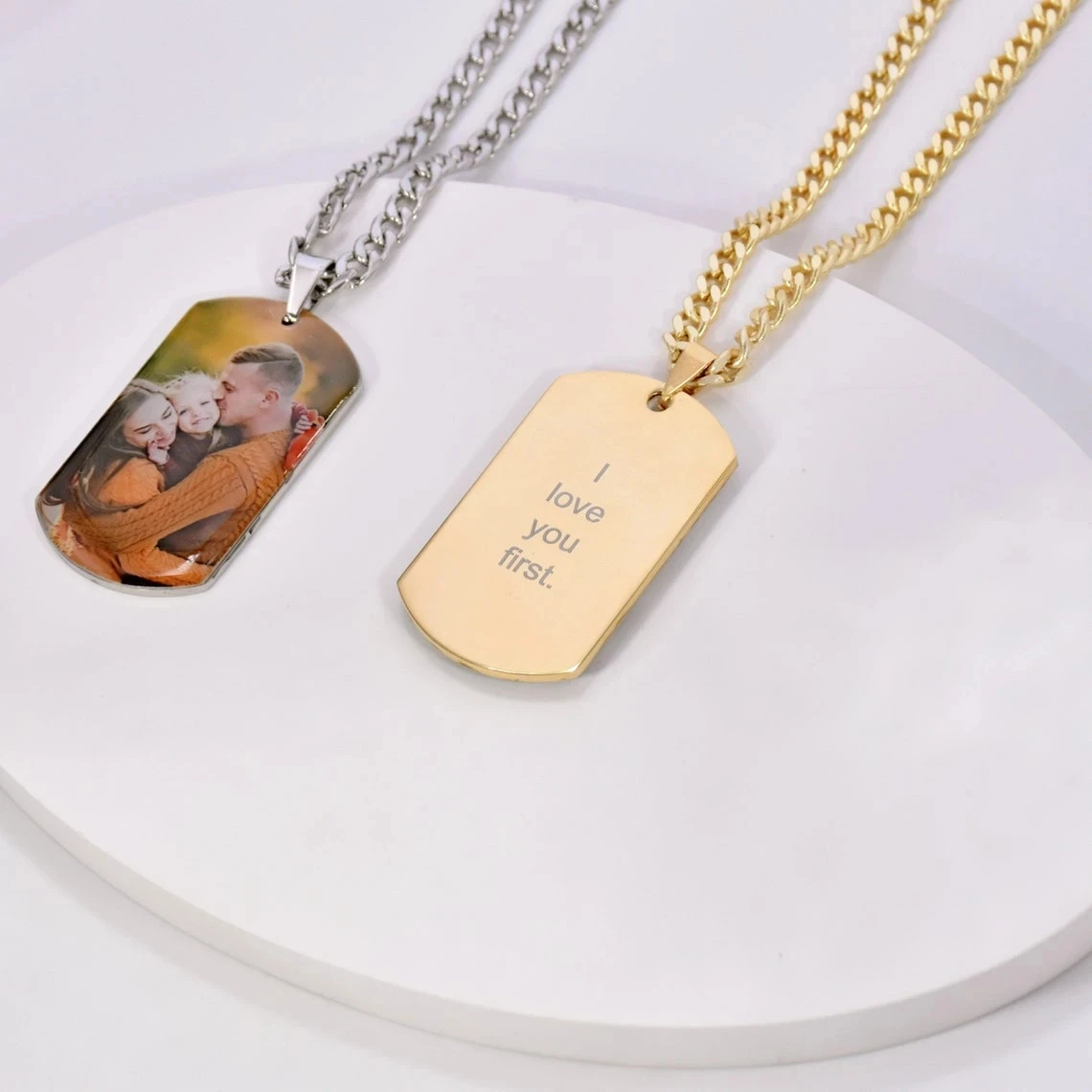 Personalized Stainless Steel Pendant with Photo Necklace - Image 4
