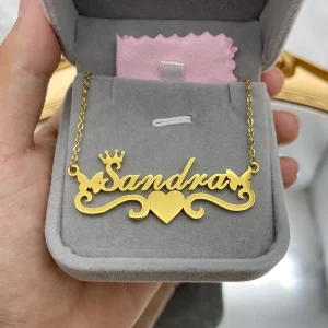 Personalized Butterfly With Heart Ribbon Stainless Steel Nameplate Pendant  Necklace