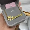 Personalized Name Pendant with Crown for Kids & Adults  Box Chain Necklace