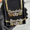 Personalized 3D Nameplate Set Stainless Steel Two tone Pendant