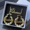 Personalized  30mm Earring Set Stainless Steel For Kids Jewelry