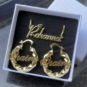 Personalized 30mm Earring Set Stainless Steel For Kids Jewelry