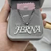 Personalized Name Pendant with Crown & Cuban Chain